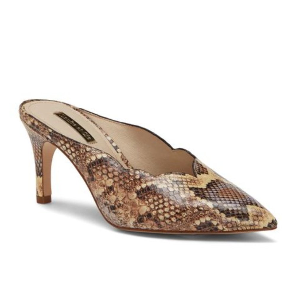Louise et Cie Kirina Scalloped Mule Pastello Python Sz 7